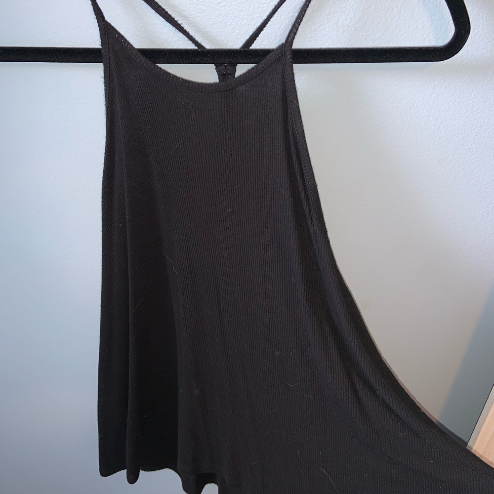 black cotton tank top
